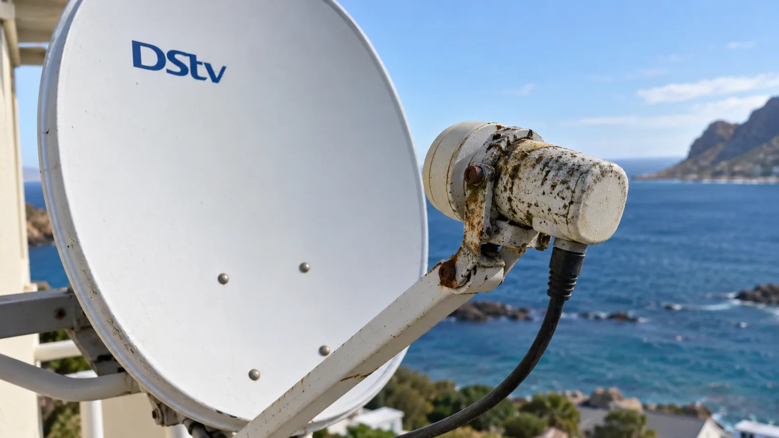 DStv LNB Price in Simon's Town: Honest 2026 Guide 1 Corroded LNB on a dish in Simon's Town: checking the DStv LNB price