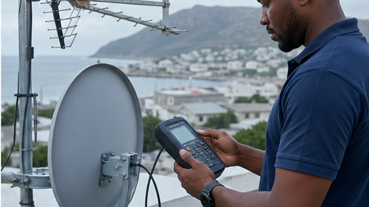 TV aerial and satellite dish on a Simon's Town home for signal diagnosis