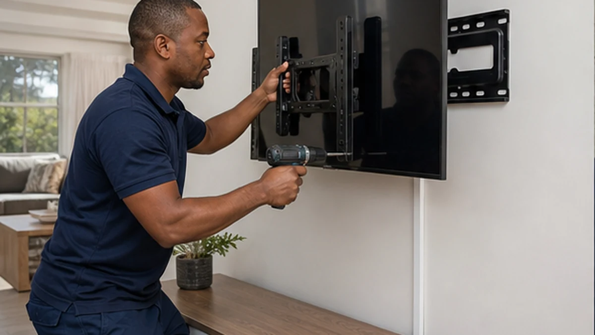 Professional TV wall mounting in a Simon's Town lounge